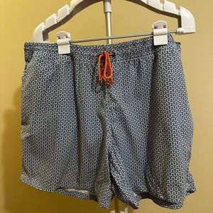 J. Crew Blue & White Geometric Bathing Suit